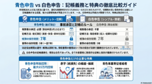青色申告と白色申告の比較画像